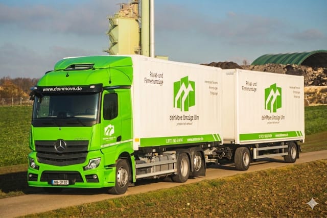 Camion de déménagement deinMove avec remorque